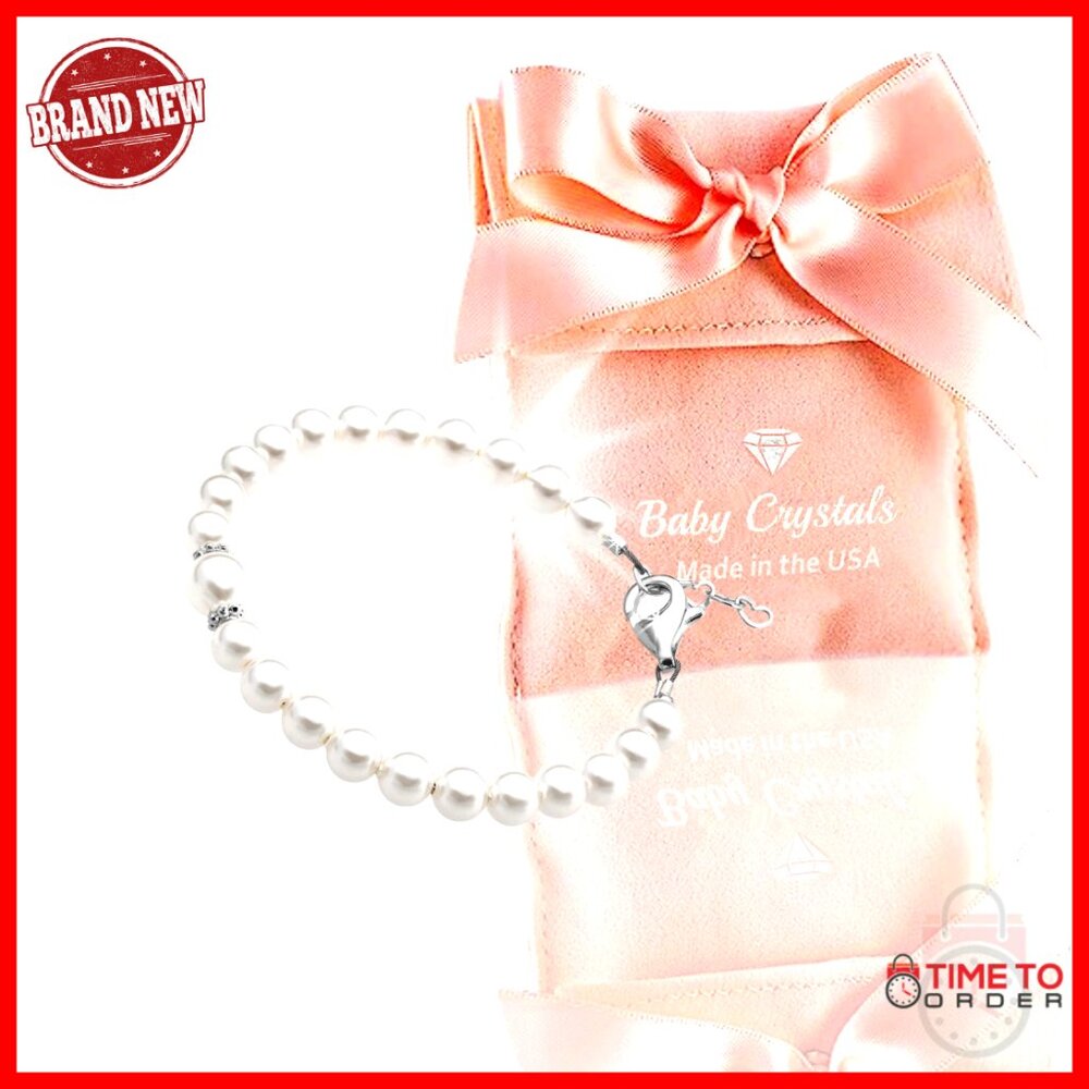 Sterling Silver Pearl Bracelet For Girls, Adjustable Charm, Keepsake Gift